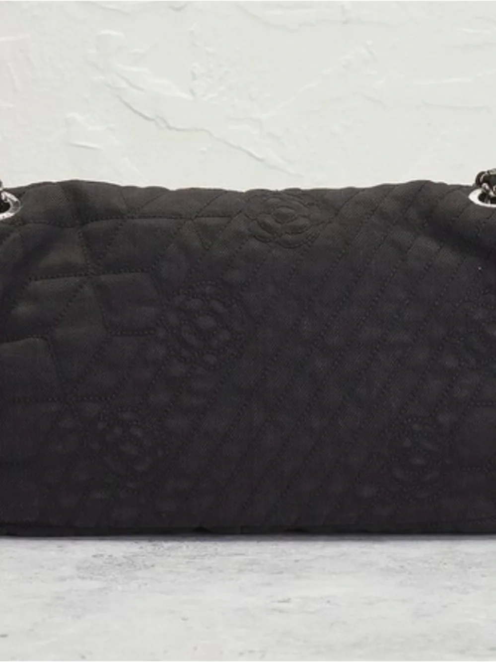 Chanel Camellia Flap Bag Denim Black 2011